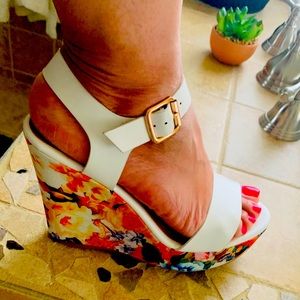 White Wedge Sandal